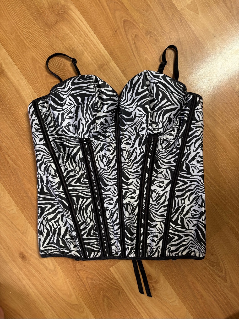Vintage Frederick's of Hollywood Zebra Corset Top Size XL Y2K Bustier